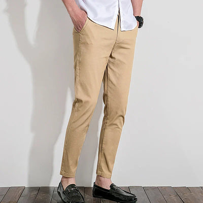 Men’s Chino Pants – Slim Fit – 100% Cotton – Tailored Style – Full Length Breathable