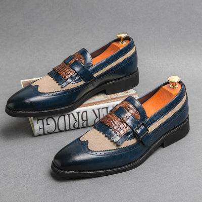 Enzo Caravelli Kiltie Monk Strap Shoes