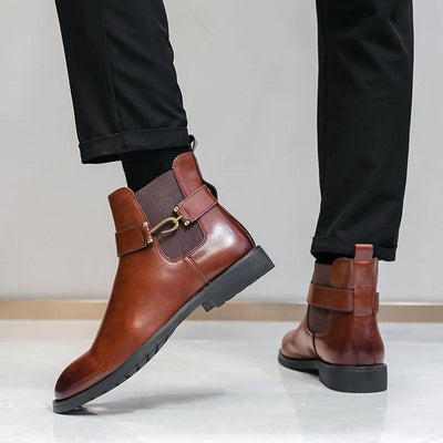 Dante Raphael Leather Strap-Detailed Chelsea Boots