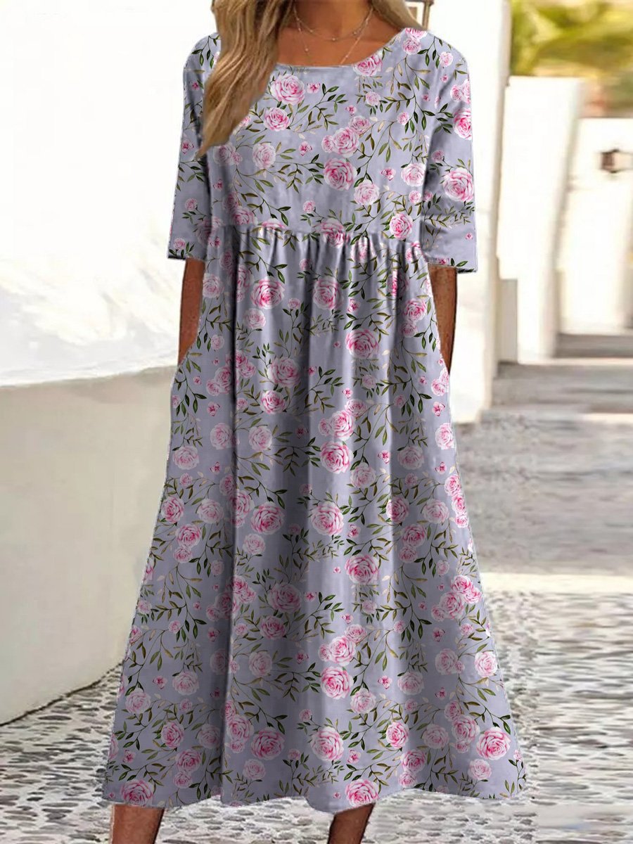 Wendy™ | Embroidered Relaxed Midi Dress