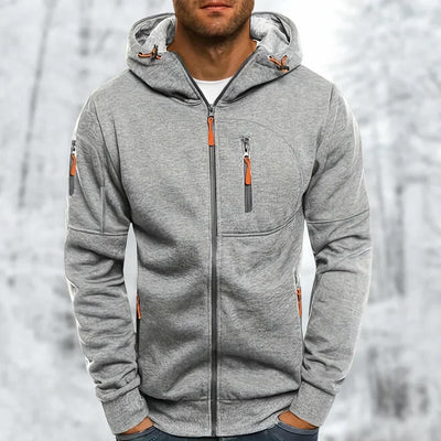 Men's Hoodie - Stylish Jacket with Zipper and Hood, High-Quality Material