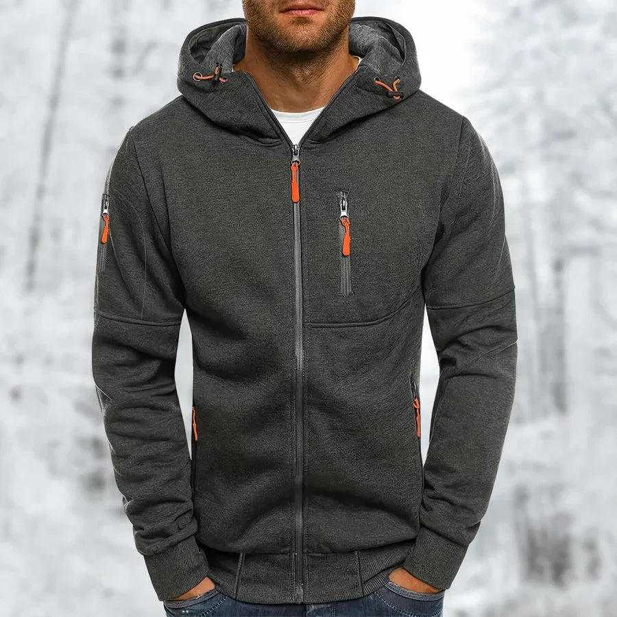 Men's Hoodie - Stylish Jacket with Zipper and Hood, High-Quality Material