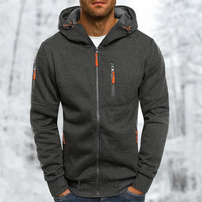 Men's Hoodie - Stylish Jacket with Zipper and Hood, High-Quality Material