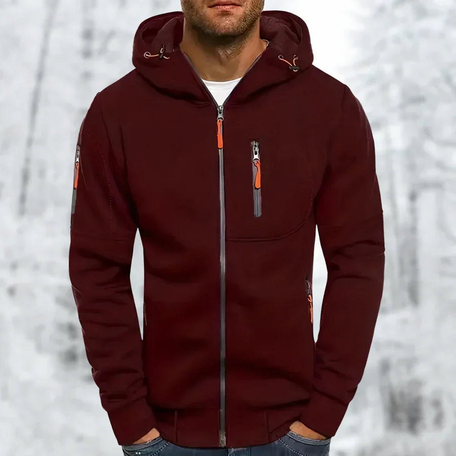Men's Hoodie - Stylish Jacket with Zipper and Hood, High-Quality Material