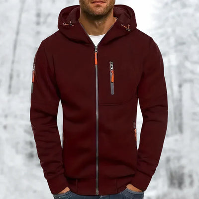 Men's Hoodie - Stylish Jacket with Zipper and Hood, High-Quality Material
