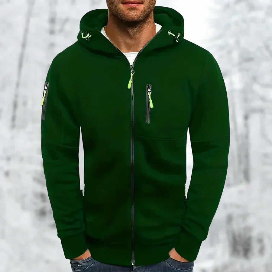 Men's Hoodie - Stylish Jacket with Zipper and Hood, High-Quality Material