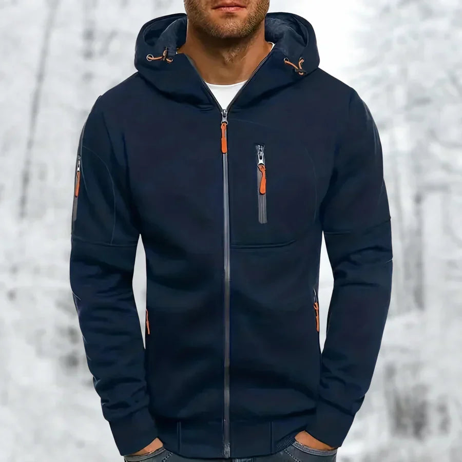 Men's Hoodie - Stylish Jacket with Zipper and Hood, High-Quality Material