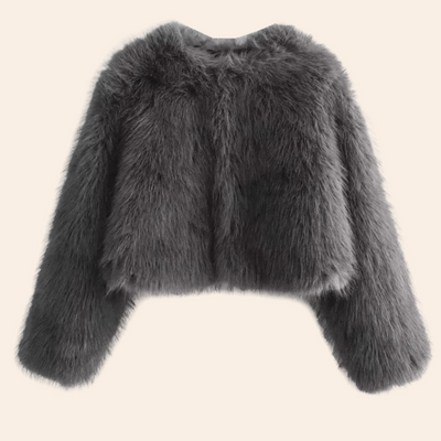Avencea Winter Short Jackets made of Faux Fur with 100% Real Feathers