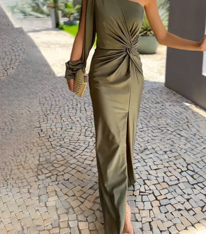 Nanette™ | Luxury One-Shoulder Long Dress