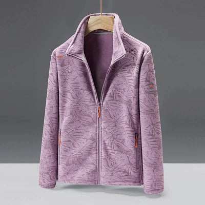 Men’s Fleece Jacket – Standard Fit – High Collar – Zip Pockets – Embossed Texture