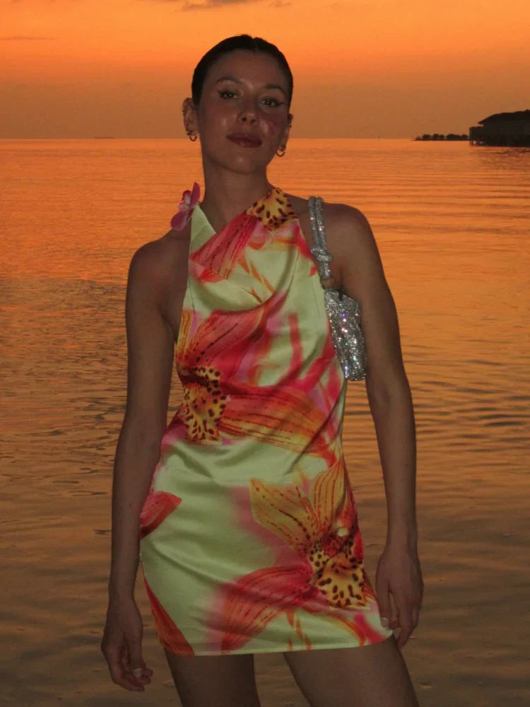 Isaline – Luxe 3D Flower Satin Dress