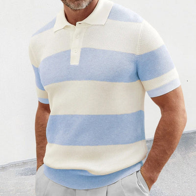 Vinthentic Italia Striped Knitted Polo Shirt