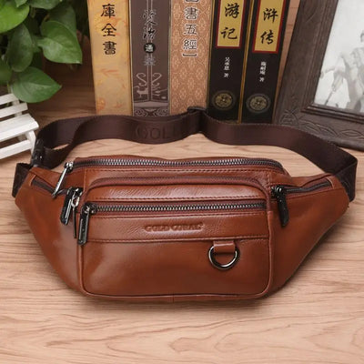 Vinthentic Retro Leather Hip Belt Bag