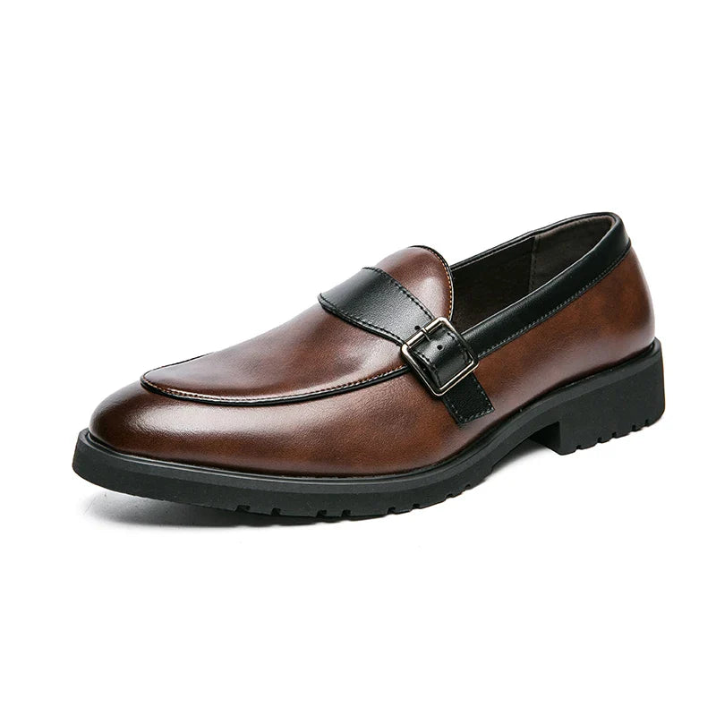 Maurice Allard Buckle Strap Leather Loafers