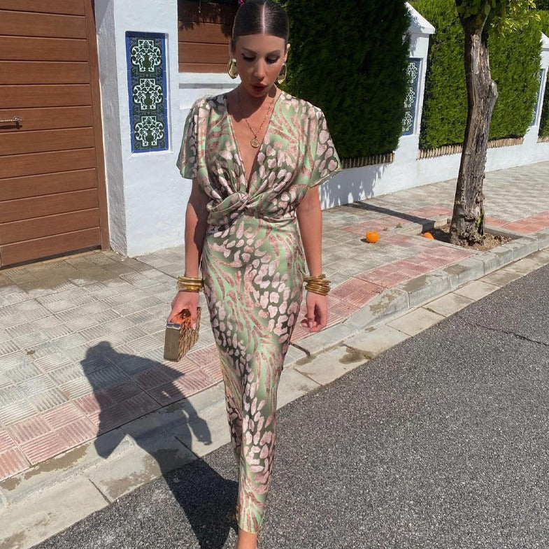 Rina - Women's V-Neck Maxi Dress