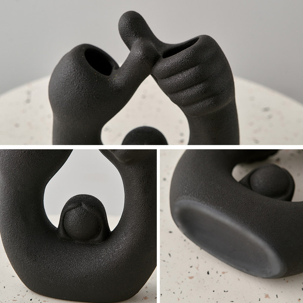 Vinthentic Elegance in Hands Vase