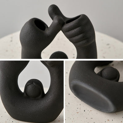 Vinthentic Elegance in Hands Vase