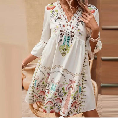 Kissia ~ Artistic Boho Print Dress