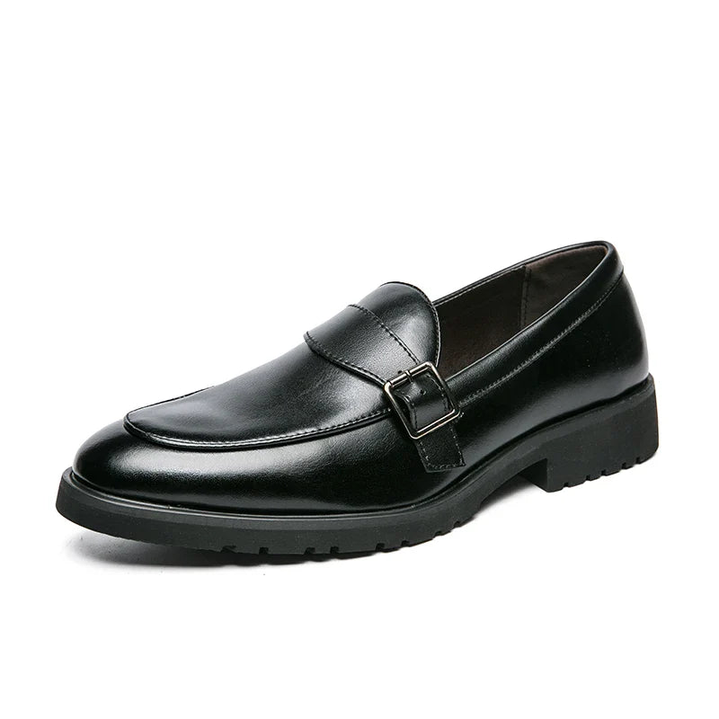 Maurice Allard Buckle Strap Leather Loafers