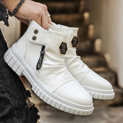 Emporio Zipped Leather Boots