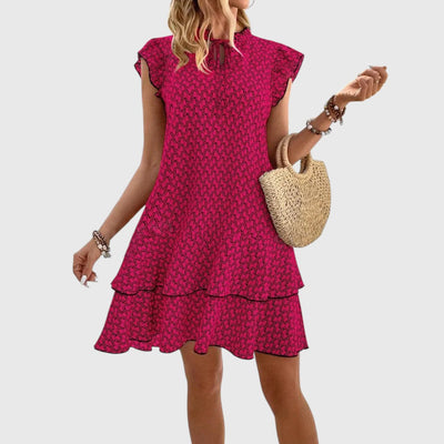 Lena | Ruffle Tie-Neck Mini Dress