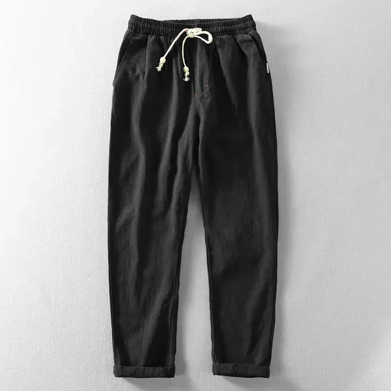 Thomas Couture Linen Drawstring Trousers