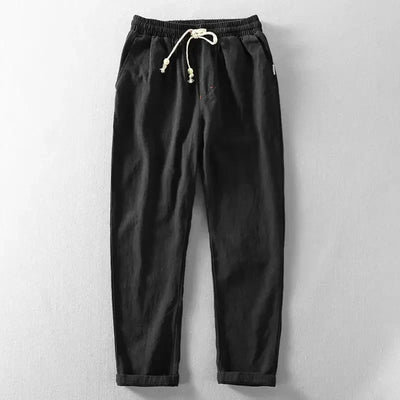 Thomas Couture Linen Drawstring Trousers