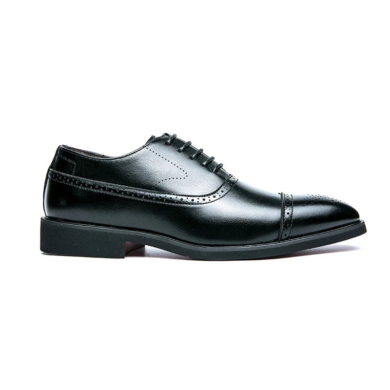 Men’s Oxford Shoes - PU Leather - Cap Toe - Classic Formal Dress Shoe