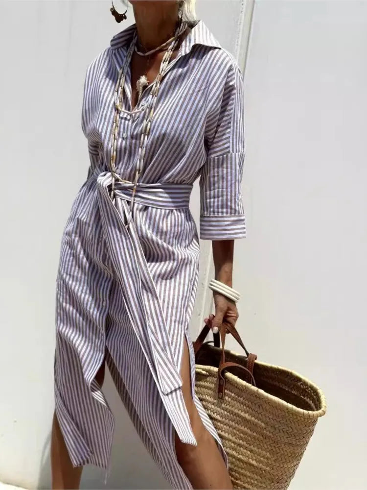 LUREZA - FLOWING AND ELEGANT SHIRT DRESS