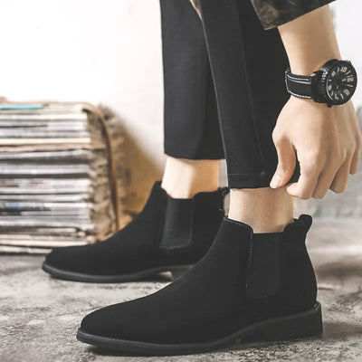 Cesare Montavani Suede Elevator Chelsea Boots with Arch Support (Height Increase 6cm/8cm)