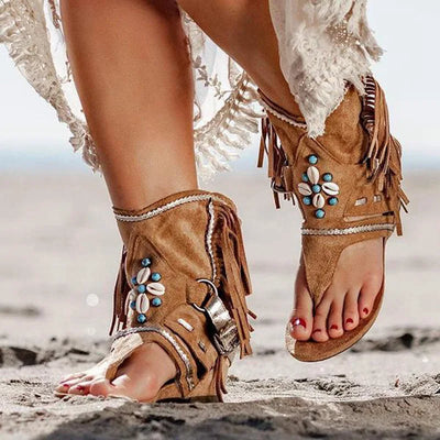 Vivandra | Fringe Boho Sandals