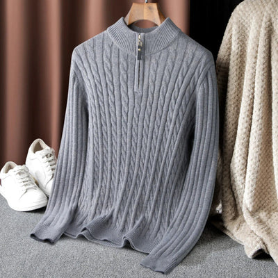 Livio Agresti Premium Half-Zip Alpaca Sweater