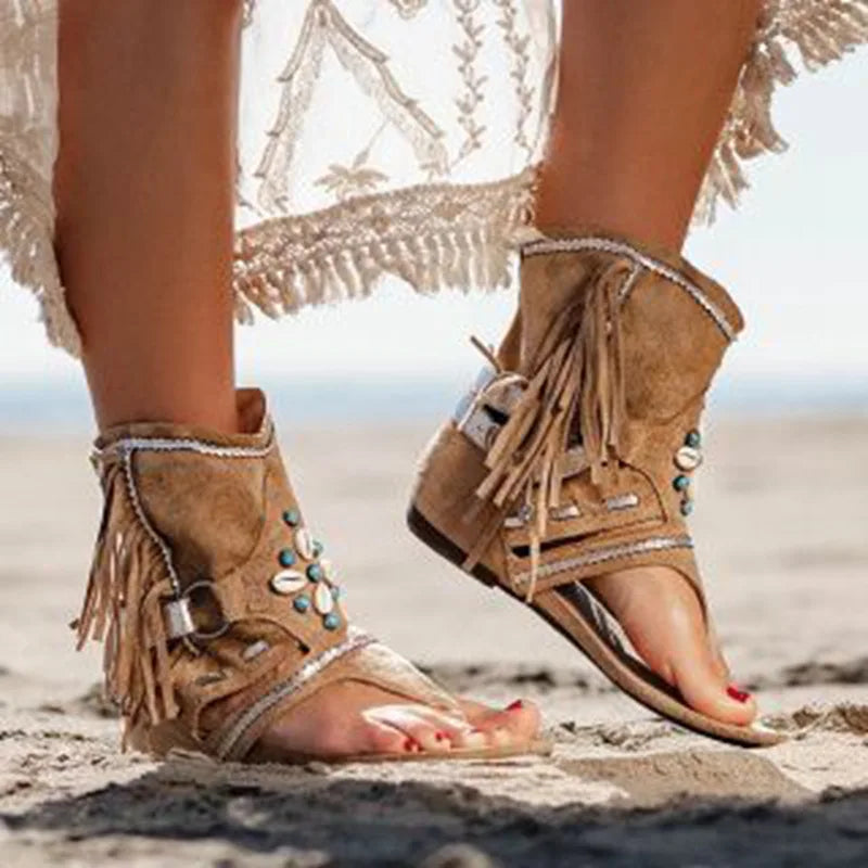 Vivandra | Fringe Boho Sandals