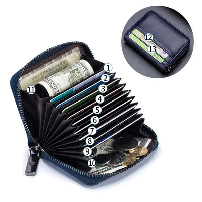 Vinthentic BULLCAPTAIN Compact RFID Leather Card Holder