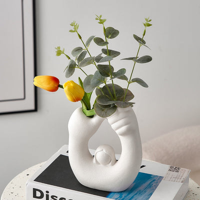 Vinthentic Elegance in Hands Vase