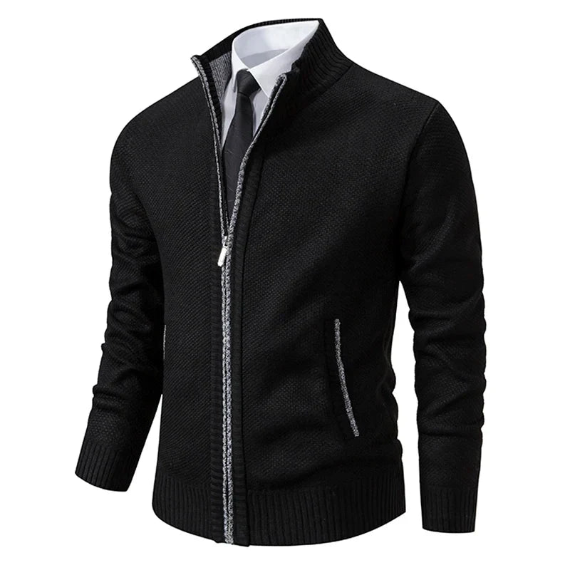 Men’s Fleece Vest – Slim Fit – Stand Collar – Full Zip – Soft Warm Casual Layer