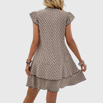 Lena | Ruffle Tie-Neck Mini Dress