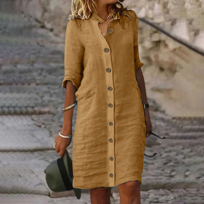 Hannika™ | Casual Midi Shirt Dress