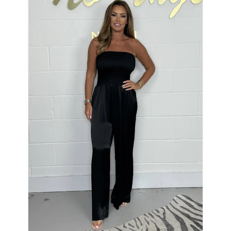 Candace - Strapless wide-leg jumpsuit