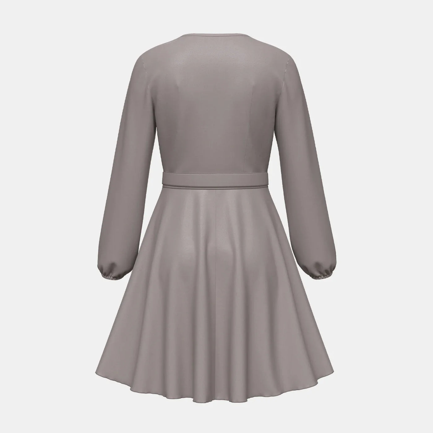 Women’s Wrap Dress – V-Neck – Long Sleeve – A-Line Fit – Soft Lightweight Fabric