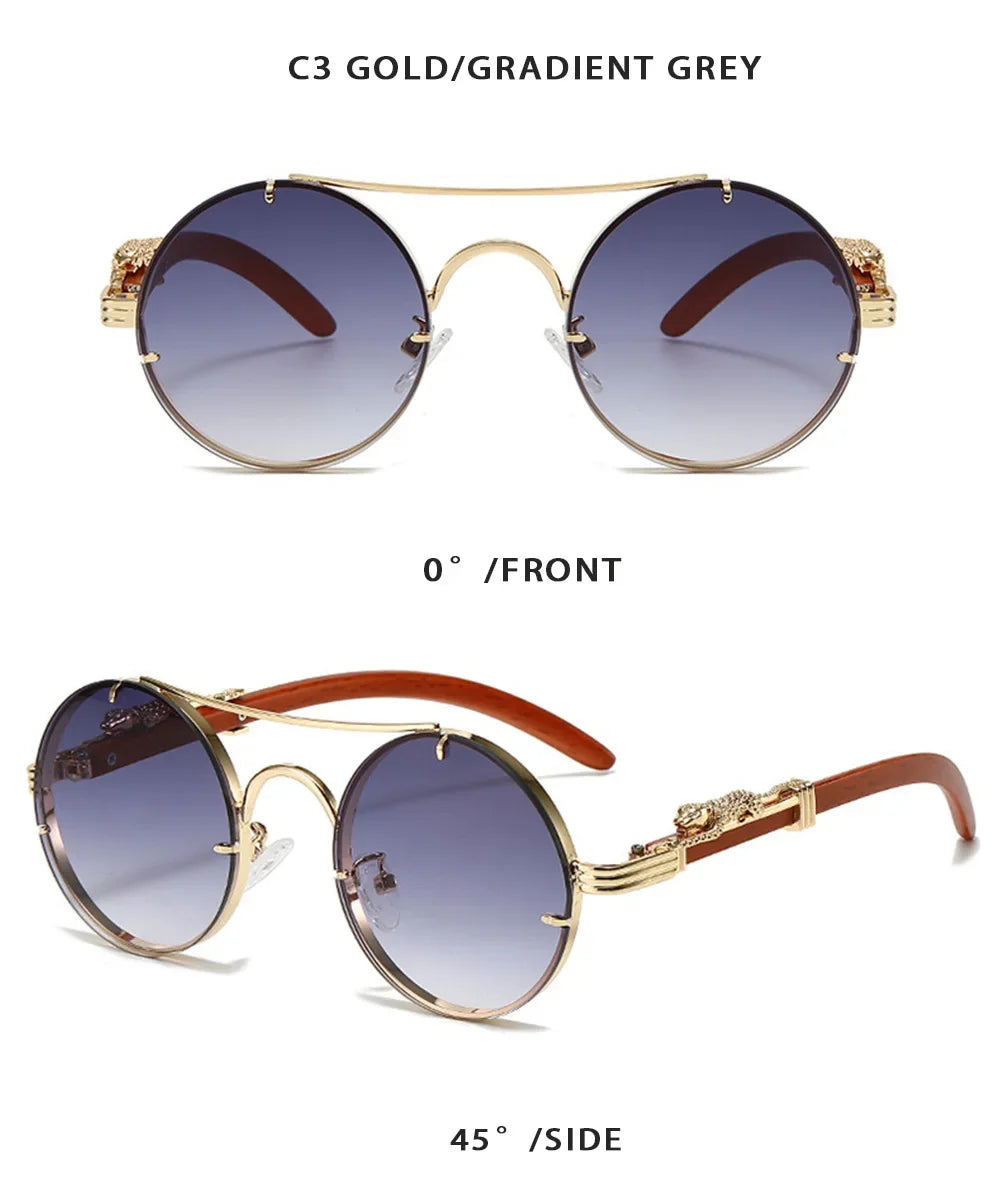 Nerio Tavolaro Vintage Round Baroque Sunglasses