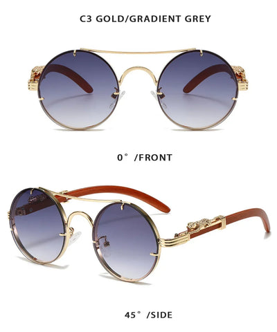 Nerio Tavolaro Vintage Round Baroque Sunglasses