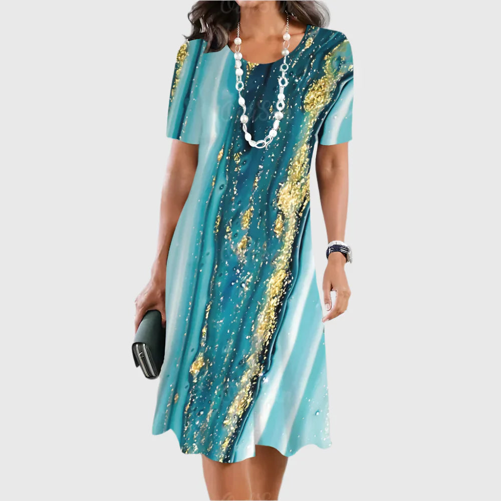 Serena | Midnight Marble Glow Dress