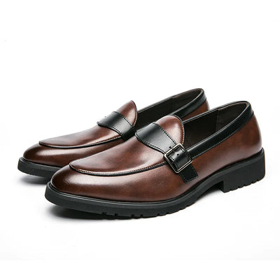 Maurice Allard Buckle Strap Leather Loafers