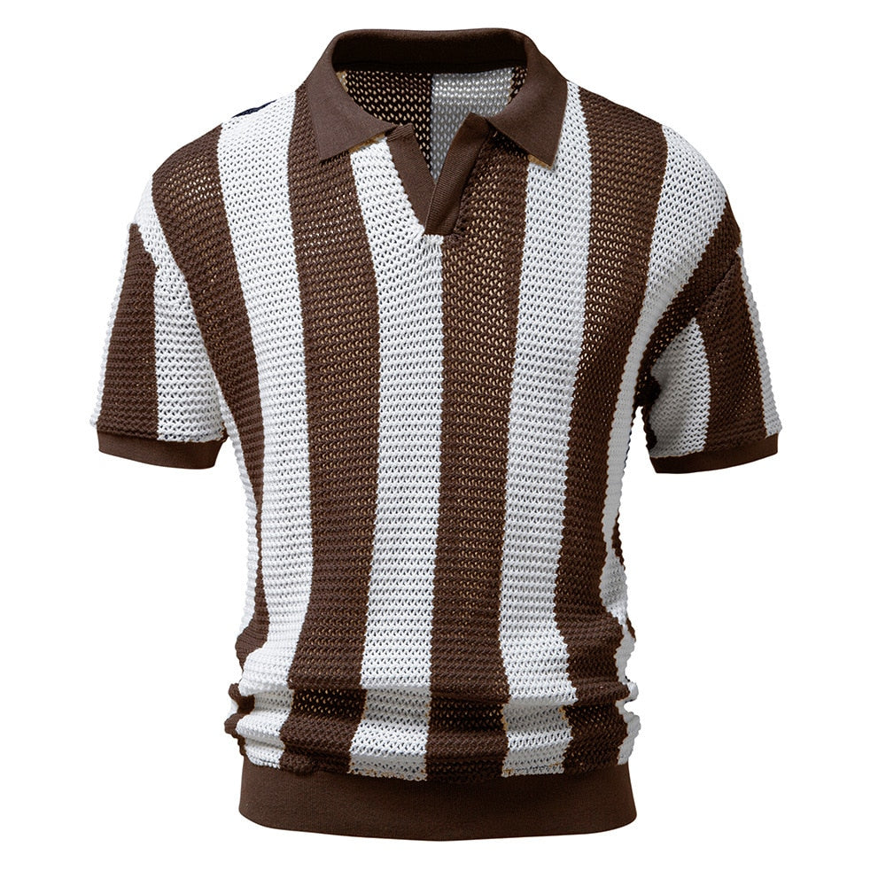 Vinthentic Lazio Men's Striped Polo Shirt