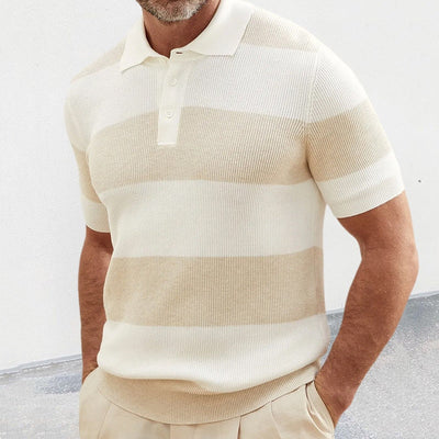 Vinthentic Italia Striped Knitted Polo Shirt