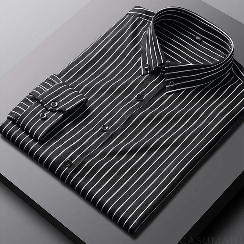 Stravino – Men’s Bold Stripe Dress Shirt