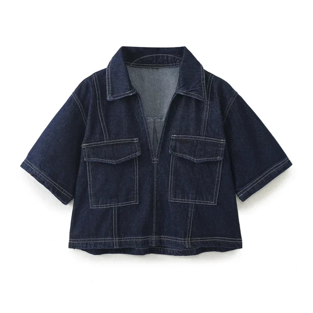 Sofia® | V-Neck Denim Set