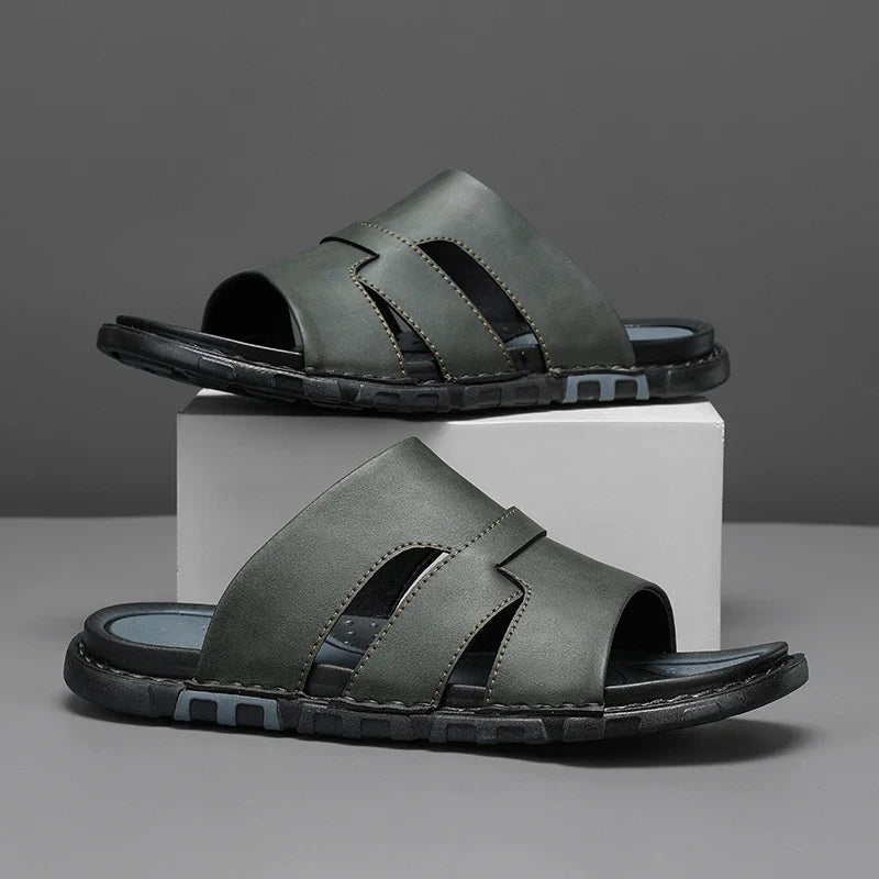Syros Leather Slide Sandal