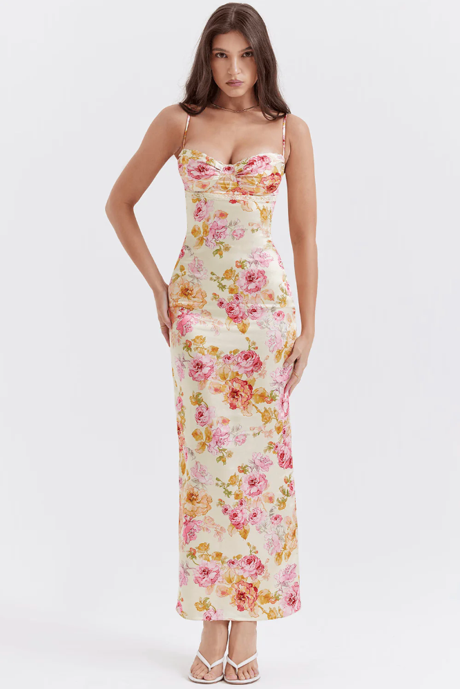 Selene | Charming Spaghetti Strap Floral Dress